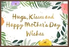 Moederdag chocolade kaart Hugs kisses mothers day wishes